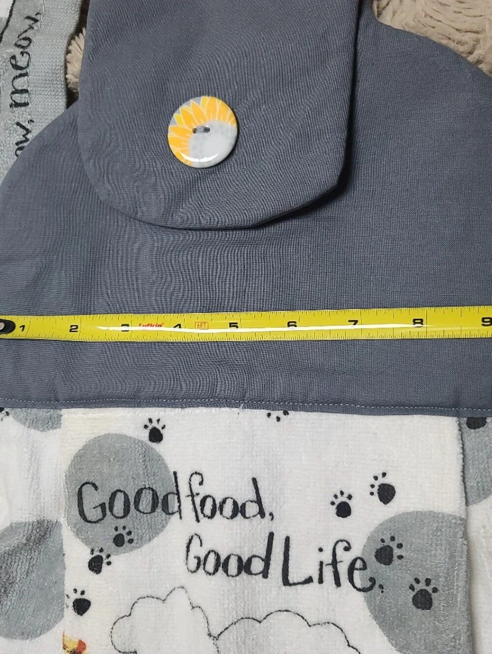 Lot 4 Handmade Cat Kitchen Hanging Dish Towels With Cute Buttons